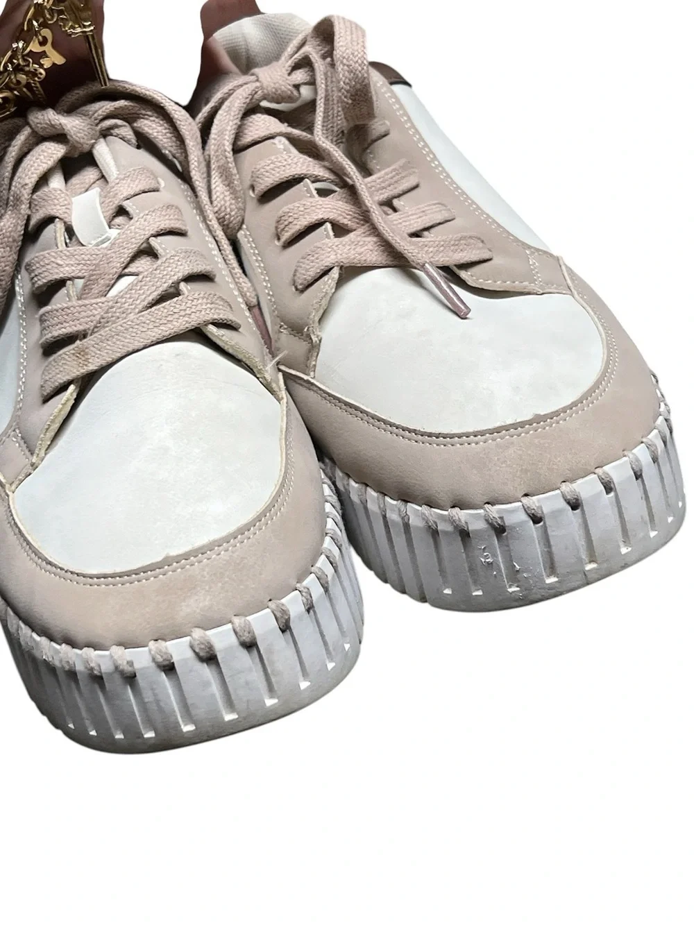 Ilse Jacobsen tulip neutral leather lace up platform sneakers in Lily white - Picture 4 of 10